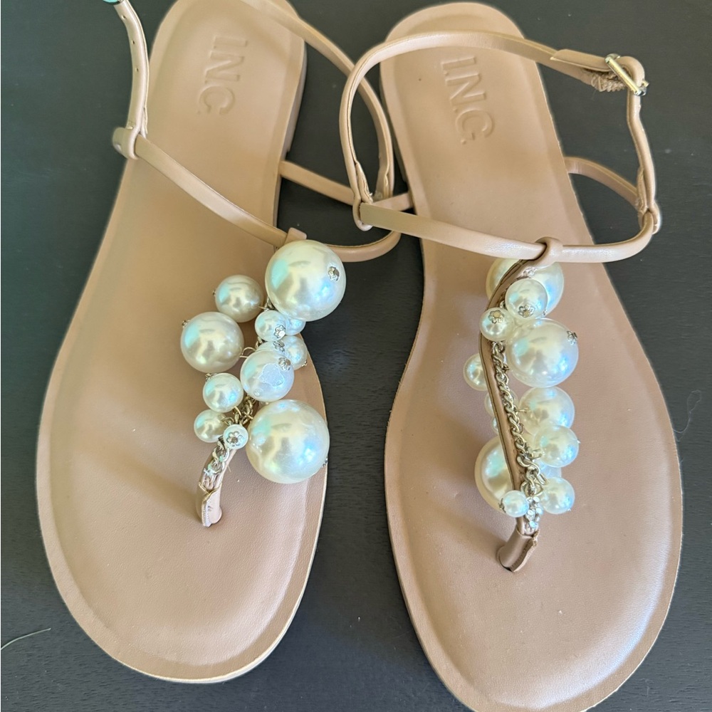 INC International Concepts light pink Sandals with pearls